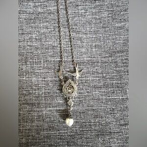 Vintage Silver Pendant Necklace with Bird Design